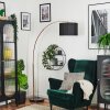 Soungou Bogenstehlampe 38 cm Kupferfarben, Schwarz, 1-flammig, Stoffschirm