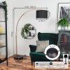 Soungou Bogenstehlampe 38 cm Kupferfarben, Schwarz, 1-flammig, Stoffschirm