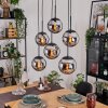 Gastor Hängeleuchte Glas 20 cm Chrom, Rauchfarben, 6-flammig