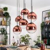 Gastor Hängeleuchte Glas 25 cm Klar, Kupferfarben, 6-flammig