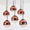 Gastor Hängeleuchte Glas 25 cm Klar, Kupferfarben, 6-flammig