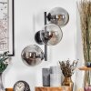 Gastor Wandleuchte Glas 15 cm Rauchfarben, 3-flammig