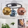 Ripoll Deckenleuchte Glas 15 cm Blau, Gold, Kupferfarben, 3-flammig