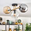 Ripoll Deckenleuchte Glas 15 cm Gold, Schwarz, 3-flammig