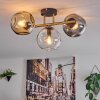 Ripoll Deckenleuchte Glas 15 cm Gold, Schwarz, 3-flammig