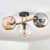 Ripoll Deckenleuchte Glas 15 cm Gold, Schwarz, 3-flammig