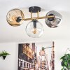 Ripoll Deckenleuchte Glas 15 cm Gold, Schwarz, 3-flammig