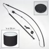 Bassagoda Bogenlampe 40 cm Schwarz, 1-flammig, Stoff-Lampenschirm