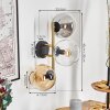 Koyoto Wandleuchte Glas 15 cm Gold, Schwarz, 3-flammig