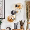 Koyoto Wandleuchte Glas 15 cm Gold, Schwarz, 3-flammig