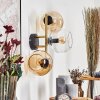 Koyoto Wandleuchte Glas 15 cm Gold, Schwarz, 3-flammig