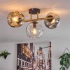 Ripoll Deckenleuchte Glas 15 cm Gold, Schwarz, 3-flammig