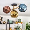 Ripoll Deckenleuchte Glas 15 cm Gold, Schwarz, 3-flammig