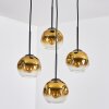 Ripoll Hängeleuchte Glas 15 cm Gold, Klar, 4-flammig