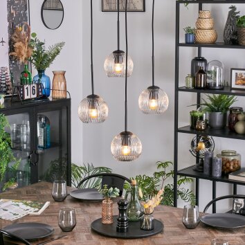 Ripoll Hängeleuchte Glas 15 cm Klar, 4-flammig