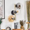 Gastor Wandleuchte Glas 15 cm Gold, Schwarz, 3-flammig