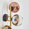 Koyoto Wandleuchte Glas 15 cm Gold, Schwarz, 3-flammig