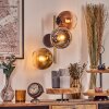 Koyoto Wandleuchte Glas 15 cm Gold, Schwarz, 3-flammig
