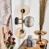 Koyoto Wandleuchte Glas 15 cm Gold, Schwarz, 3-flammig