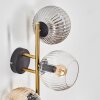 Koyoto Wandleuchte Glas 15 cm Gold, Schwarz, 3-flammig
