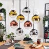 Gastor Hängeleuchte Glas 25 cm Chrom, Gold, Klar, Kupferfarben, Rauchfarben, 8-flammig