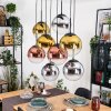 Gastor Hängeleuchte Glas 25 cm Chrom, Gold, Klar, Kupferfarben, Rauchfarben, 8-flammig