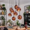 Gastor Hängeleuchte Glas 20 cm Klar, Kupferfarben, 8-flammig