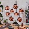 Gastor Hängeleuchte Glas 25 cm Klar, Kupferfarben, 8-flammig