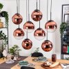 Gastor Hängeleuchte Glas 25 cm Klar, Kupferfarben, 8-flammig