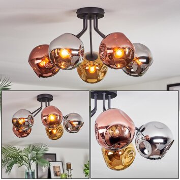 Ripoll Deckenleuchte Glas 15 cm Chrom, Gold, Kupferfarben, Rauchfarben, 5-flammig