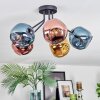 Ripoll Deckenleuchte Glas 15 cm Blau, Gold, Kupferfarben, 5-flammig