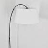Bassagoda Bogenstehlampe 45 cm Chrom, Schwarz, 1-flammig, Stoff-Lampenschirm