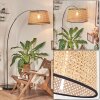Ramila Bogenlampe 45 cm Chrom, Schwarz, 1-flammig, Stoffschirm
