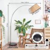 Ramila Bogenlampe 45 cm Chrom, Schwarz, 1-flammig, Stoffschirm