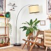 Chellas Stehleuchte 40 cm Chrom, Schwarz, 1-flammig