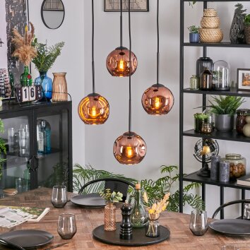 Ripoll Hängeleuchte Glas 15 cm Kupferfarben, 4-flammig Ripoll Hängeleuchte Glas 15 cm Kupferfarben, 4-flammig