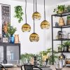 Ripoll Hängeleuchte Glas 15 cm Gold, Klar, 4-flammig
