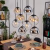 Gastor Hängeleuchte Glas 25 cm Bernsteinfarben, Chrom, Klar, Rauchfarben, 8-flammig