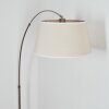 Bassagoda Bogenstehlampe 45 cm Nickel-Matt, Schwarz, 1-flammig, Stoff-Lampenschirm
