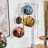 Ripoll Wandleuchte Glas 15 cm Gold, Schwarz, 3-flammig