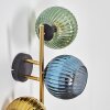 Koyoto Wandleuchte Glas 15 cm Gold, Schwarz, 3-flammig