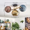 Koyoto Deckenleuchte Glas 15 cm Gold, Schwarz, 3-flammig