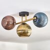 Koyoto Deckenleuchte Glas 15 cm Gold, Schwarz, 3-flammig