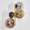 Ripoll Wandleuchte Glas 15 cm Gold, Schwarz, 3-flammig