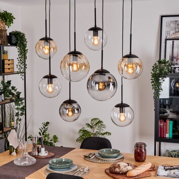 Gastor Hängeleuchte Glas 20 cm, 25 cm Bernsteinfarben, Klar, Rauchfarben, 8-flammig