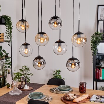 Gastor Hängeleuchte Glas 20 cm Bernsteinfarben, Klar, Rauchfarben, 8-flammig