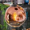 Ripoll Hängeleuchte Glas 20 cm Klar, Kupferfarben, 4-flammig
