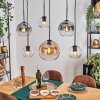 Koyoto Hängeleuchte Glas 15 cm, 20 cm, 25 cm Bernsteinfarben, Klar, Rauchfarben, 6-flammig