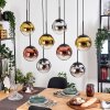 Gastor Hängeleuchte Glas 20 cm Chrom, Gold, Klar, Kupferfarben, Rauchfarben, 8-flammig