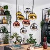 Gastor Hängeleuchte Glas 20 cm Chrom, Gold, Klar, Kupferfarben, Rauchfarben, 8-flammig